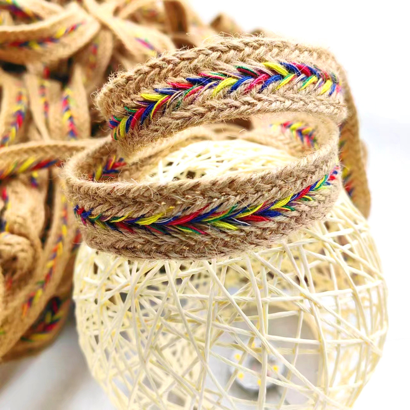 2.5cm 幅 天然ジュート 蕾のリボン トリート ジュート 工芸用 ヘリングボーン Webbing